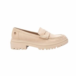 BEIGE MICROFIBER LADIES SHOES