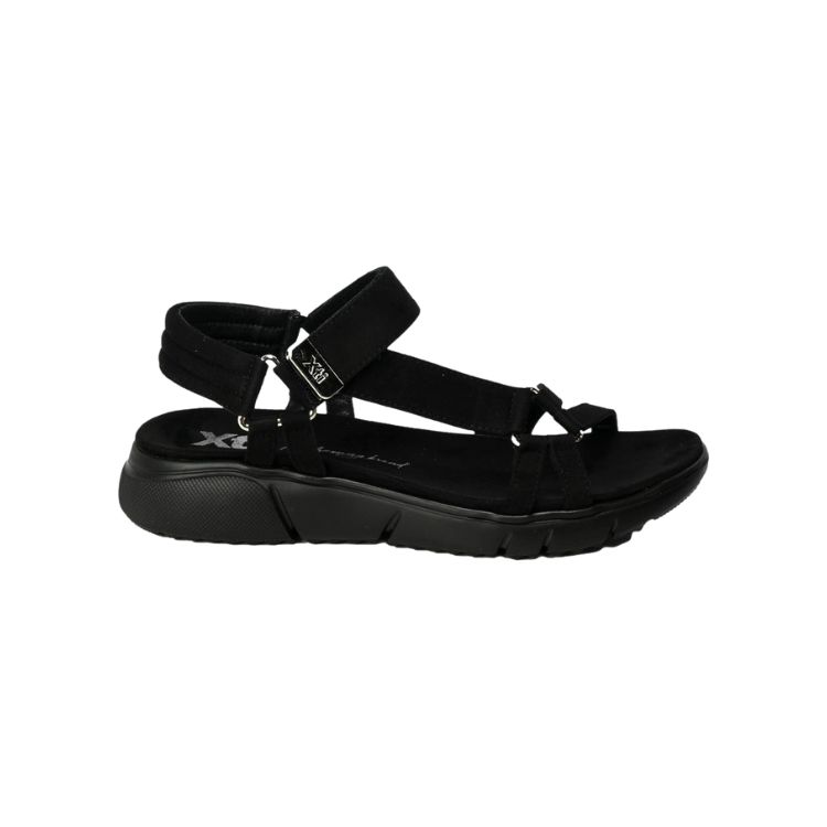 BLACK MICROFIBER LADIES SANDALS - XTI - Scarpe.am