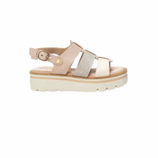 BEIGE LEATHER LADIES SANDALS
