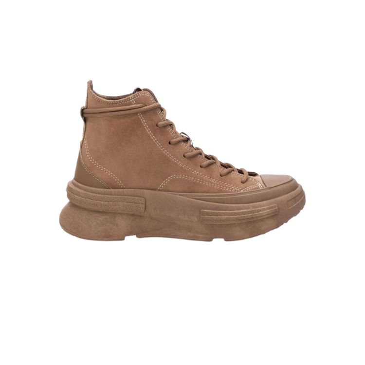 TAUPE MICROFIBER LADIES ANKLE BOOTS - REFRESH - Scarpe.am