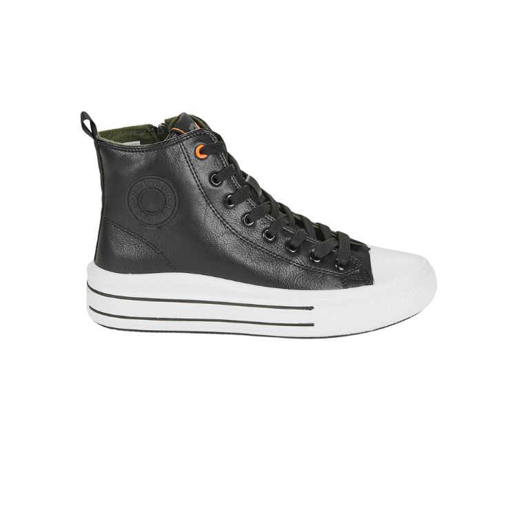 BLACK PU LADIES ANKLE BOOTS - REFRESH - Scarpe.am