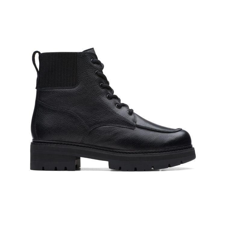 OriannaMidBlackWLinedLea D3 - CLARKS - Scarpe.am