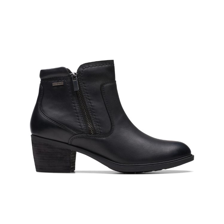 Neva Zip WP Black Leather, D, 3 - CLARKS - Scarpe.am