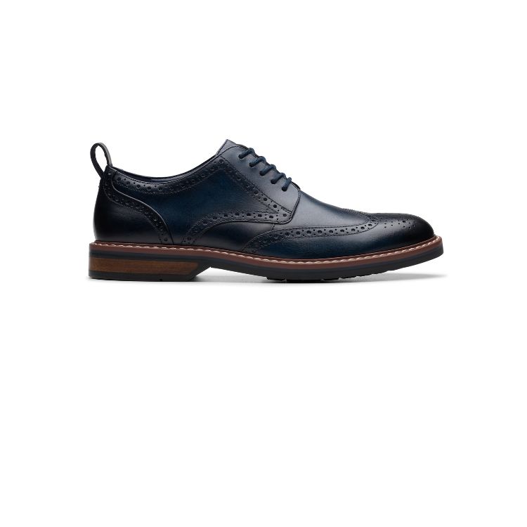 Aldwin Limit Navy Leather - CLARKS - Scarpe.am