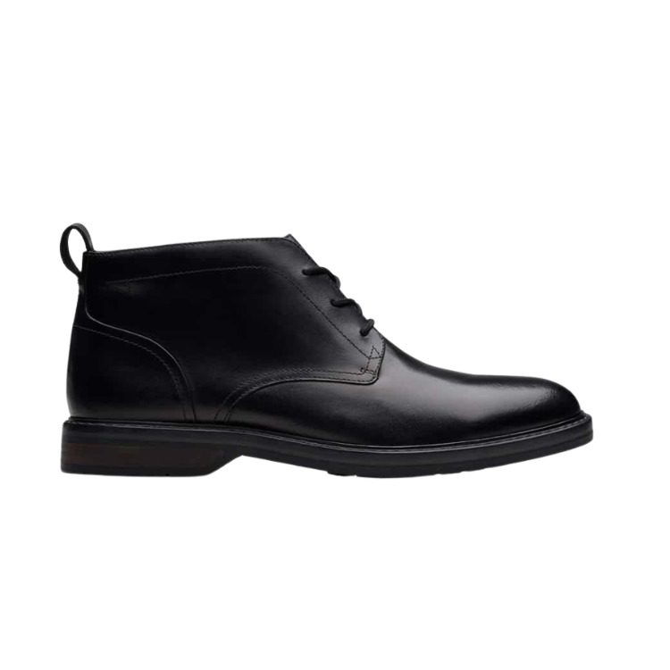 Aldwin Chukka Black Leather, M; 7 - CLARKS - Scarpe.am