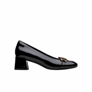 Nyta45 Court Black Pat, D, 3+