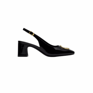 Fernie Sling Black Pat Lea, D, 3+