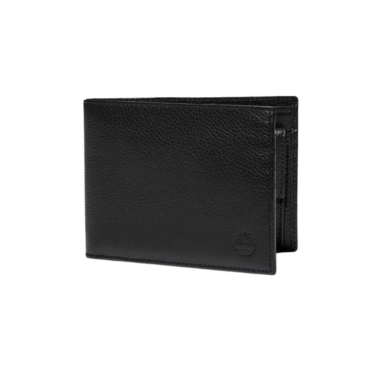 Kennebunk Leather Bifold Wallet With Coin Pocket for Men in Black - TIMBERLAND - Scarpe.am