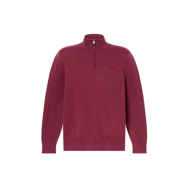 WILLIAMS RIVER Cotton YD 1/4 Zip Sweater Burgundy - TIMBERLAND - Scarpe.am