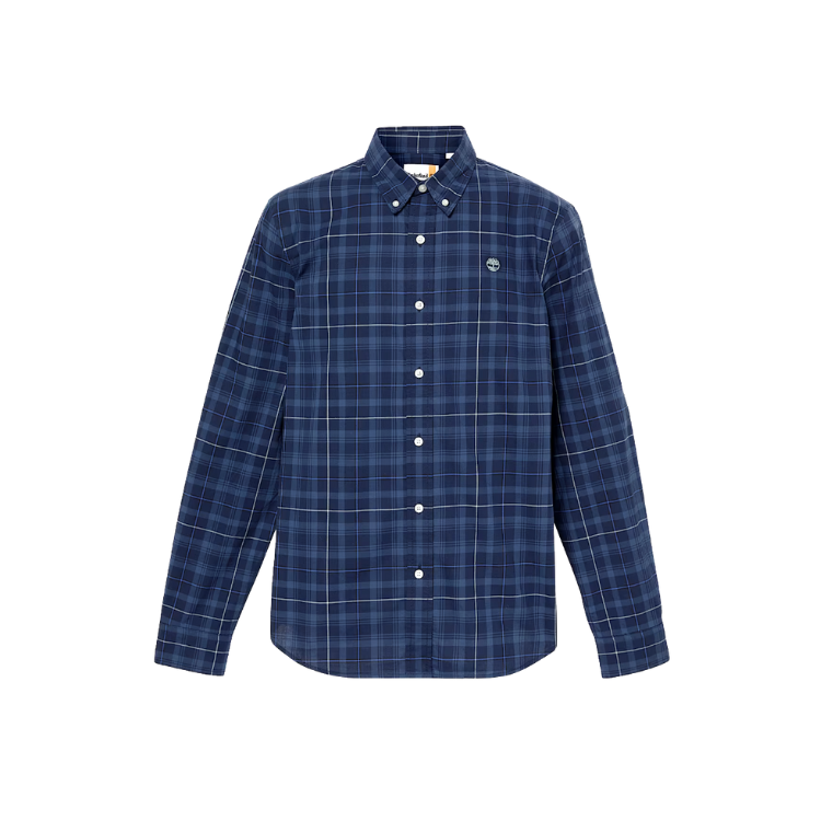 Stretch Poplin Check Shirt Peacoat YD - TIMBERLAND - Scarpe.am
