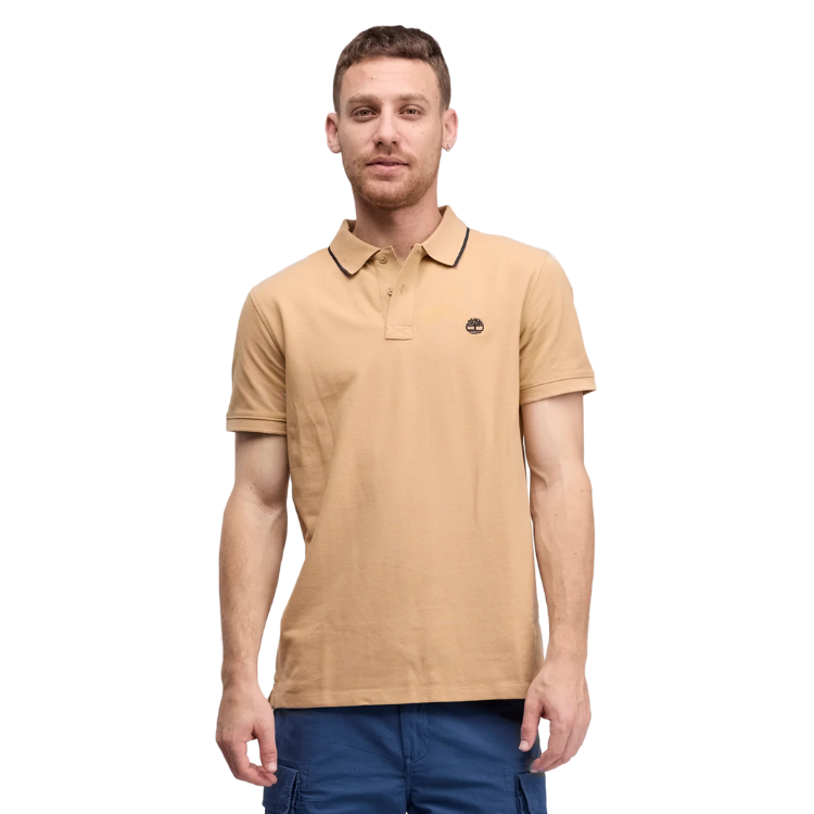 PoloPrinted Neck Short Sleeve PoloLight Wheat Boot - TIMBERLAND - Scarpe.am