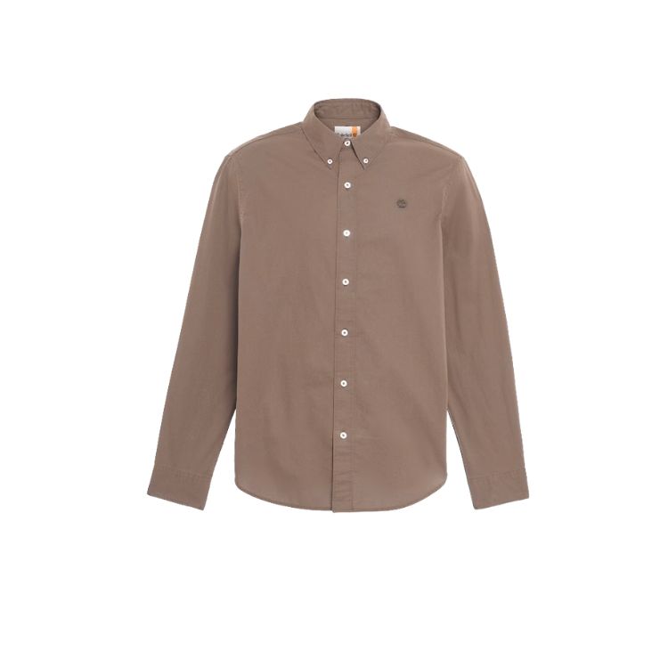 Long-Sleeve Stretch Poplin Shirt for Men in Brown - TIMBERLAND - Scarpe.am